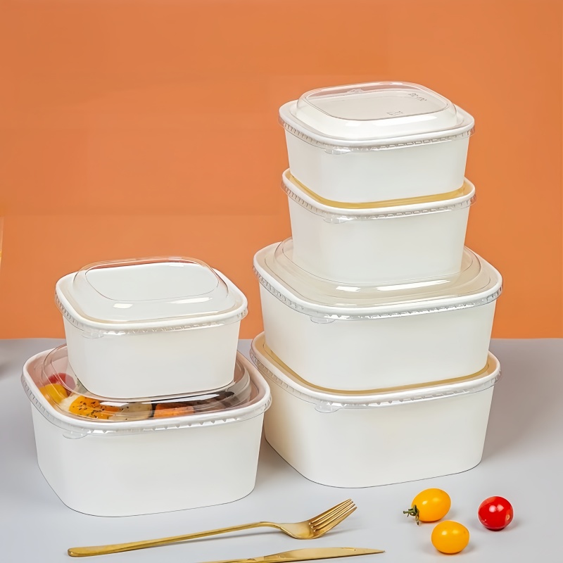 White Square Paper Salad Bowl  - Meal Prep Bowl review and price