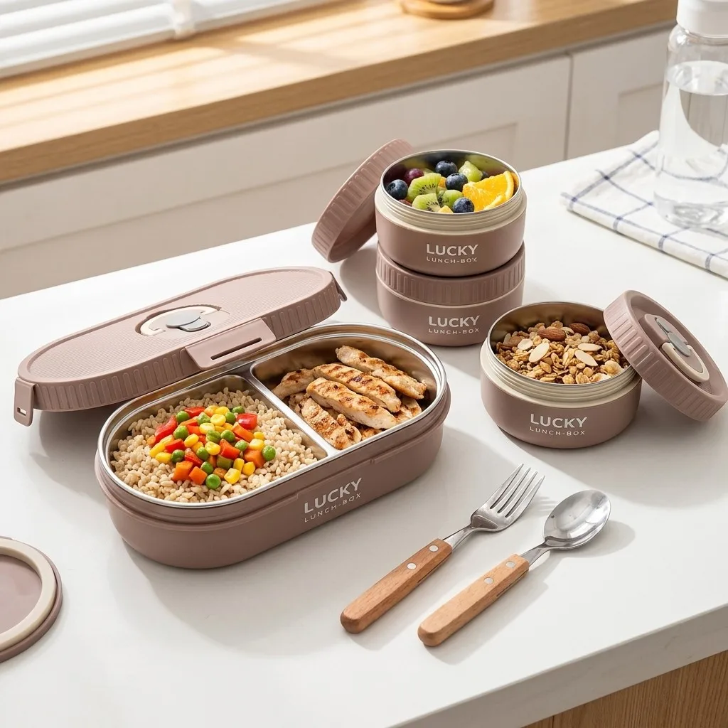 304 Stainless Steel Bento Box  - Meal Prep Or Prep Meal review and price