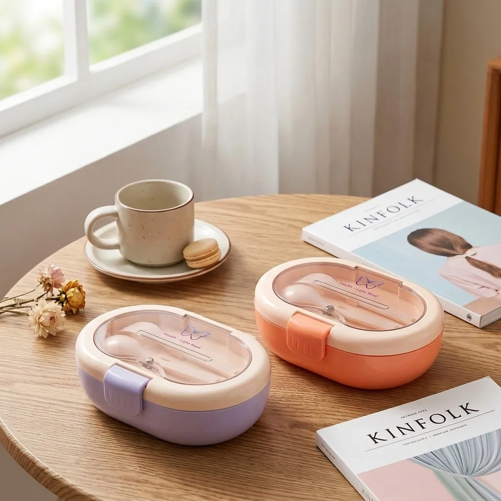 Plastic Bento Box with Cutlery - Meal Prep Or Prep Meal review and price