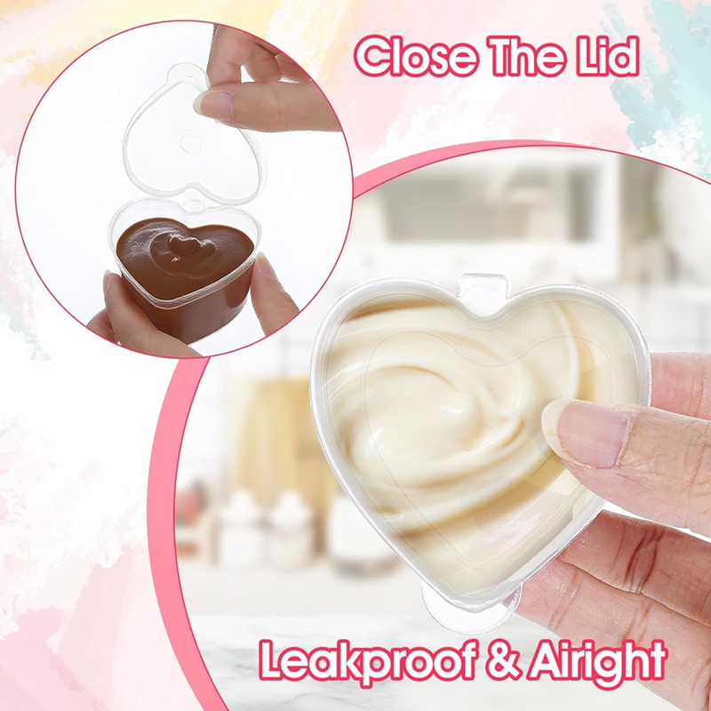 100 Sets 1.5 Oz Clear Heart Sh - Sauce Dipping Cup review and price