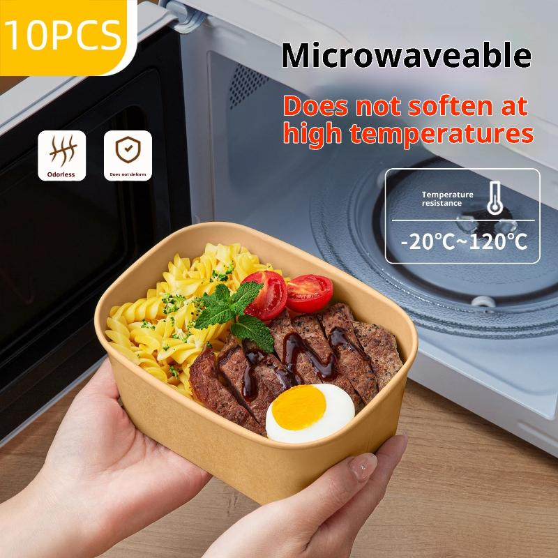 10Pcs Square Disposable Kraft  - Meal Prep Bowl review and price